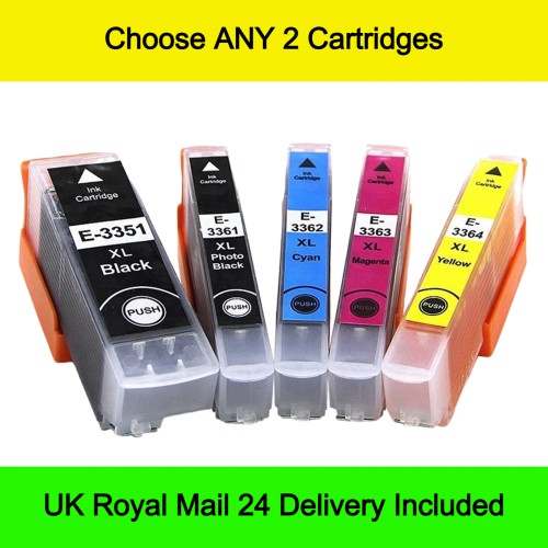 Mix ANY 2 - Compatible Epson 33 / 33XL (Oranges) Extra High Capacity Ink Cartridges