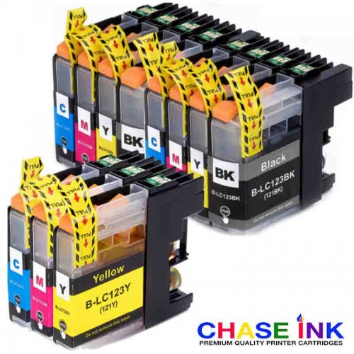 2 Multipacks + CMY - 11 Compatible Ink Cartridges To Replace Brother LC123 XL Series