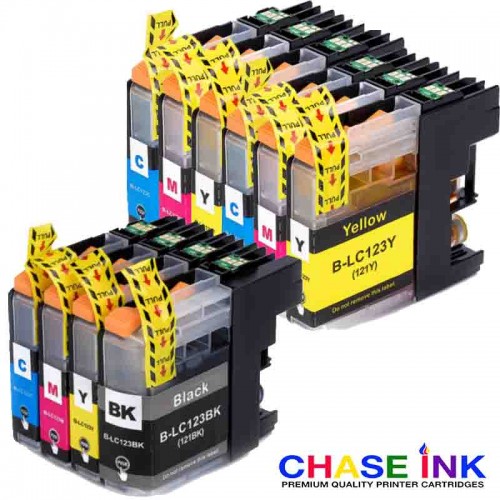 1 Multipack + 2 Colour Packs (CMY) - 10 Compatible Ink Cartridges To Replace Brother LC123 XL Series