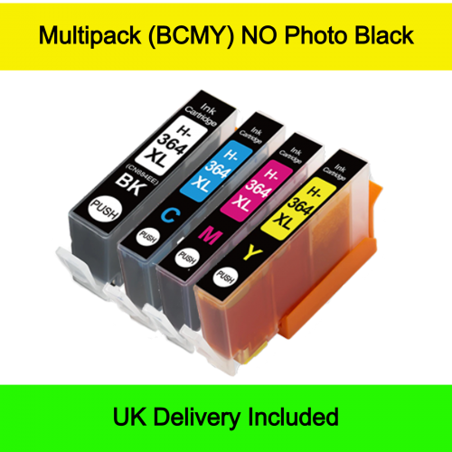 4 Ink Pack - Compatible HP 364XL High Capacity Ink Cartridges - Multipack (BCMY)