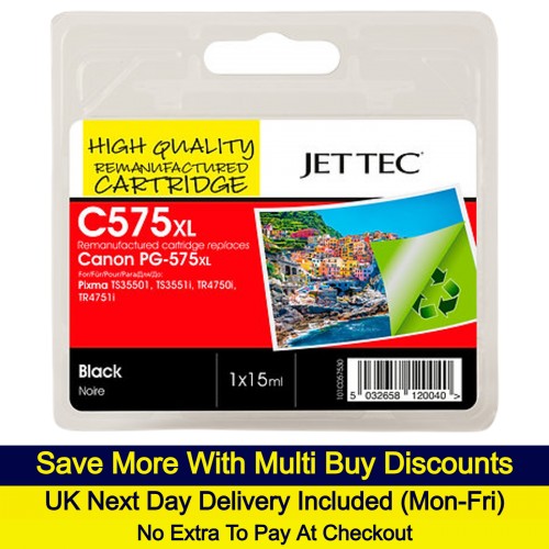 Jettec Remanufactured Canon PG-575XL Black High Yield Ink Cartridge