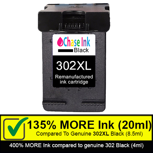 Hp 302 Xl Black High Yield Remanufactured Ink Cartridge 20ml Uk 1680