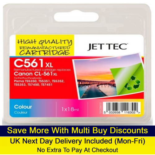 Jettec Remanufactured Canon CL-561XL Colour High Yield Ink Cartridge